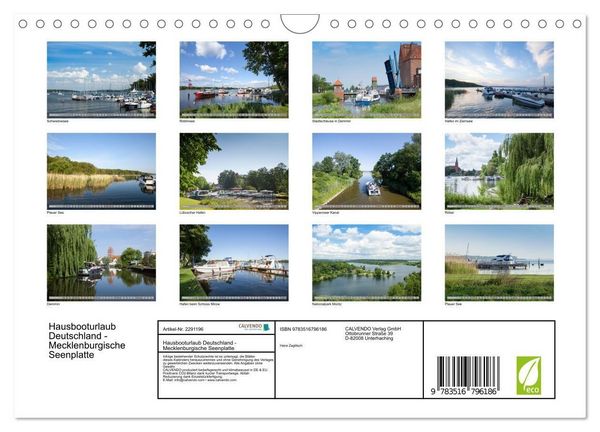Produktbild: Hausbooturlaub Deutschland - Mecklenburgische Seenplatte (Wandkalender 2027 DIN A4 quer), CALVENDO Monatskalender