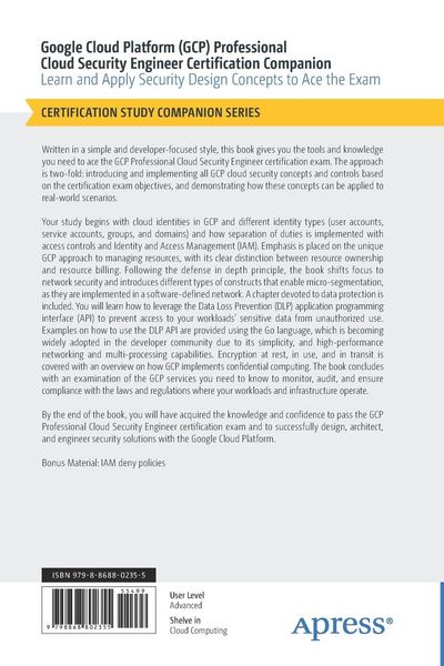 Produktbild: Google Cloud Platform (GCP) Professional Cloud Security Engineer Certification Companion
