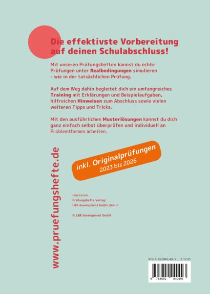 Produktbild: Pr&uuml;fungsheft MSA und eBBR 2027 Berlin/Brandenburg &ndash; Deutsch