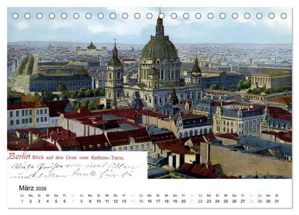 Produktbild: Farbige Gr&uuml;&szlig;e aus dem alten Berlin - Die sch&ouml;nsten Postkarten der Kaiserzeit (Tischkalender 2026 DIN A5 quer), CALVENDO Monatskalender