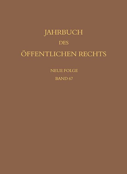 Produktbild: Jahrbuch des &ouml;ffentlichen Rechts der Gegenwart. Neue Folge