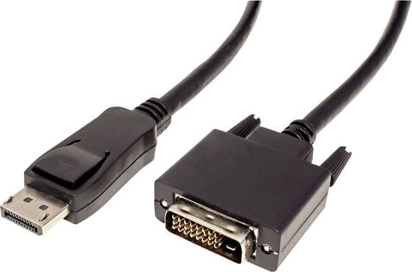 Value DisplayPort / DVI Adapterkabel DisplayPort Stecker, DVI-D 24+1pol. Stecker 2.00 m Schwarz 11.99.5610 Geschirmt Dis