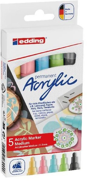 Produktbild: Edding Acrylmarker Acrylic 5100 Mittel 5er Set