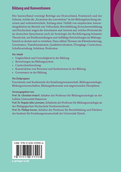 Produktbild: Bildung und Konventionen
