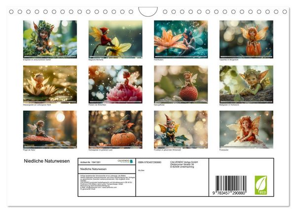 Produktbild: Niedliche Naturwesen (Wandkalender 2026 DIN A4 quer), CALVENDO Monatskalender