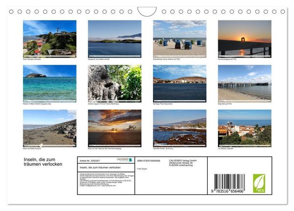 Produktbild: Inseln, die zum tr&auml;umen verlocken (Wandkalender 2026 DIN A4 quer), CALVENDO Monatskalender