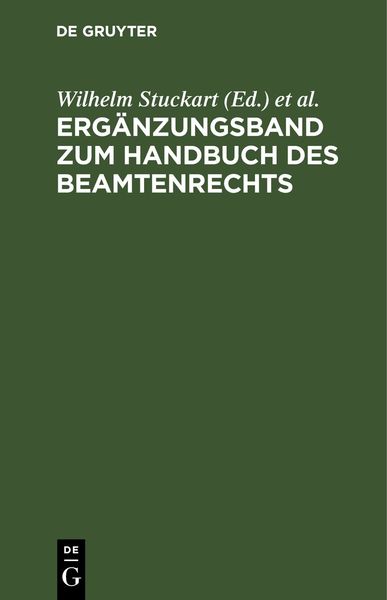 Produktbild: Erg&auml;nzungsband zum Handbuch des Beamtenrechts