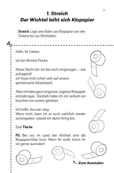 Produktbild: Die lustigsten Wichtelbriefe f&uuml;r Kinder | Zum Ausschneiden & sofort Verwenden | Interaktives Adventskalender-Buch