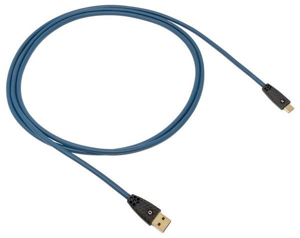 Produktbild: Oehlbach USB-Kabel USB-A Stecker, USB-C&reg; Stecker 0.5m Petrol Geflechtschirm D1C9560