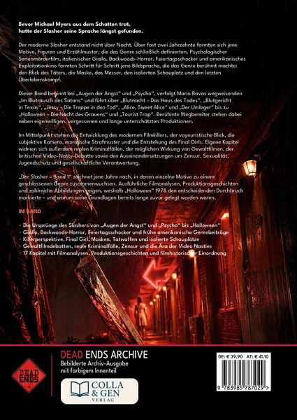 Produktbild: Der Slasher, Band I: Die Geburt eines blutigen Genres (1960-1979) (Dead Ends A4-Archivband)