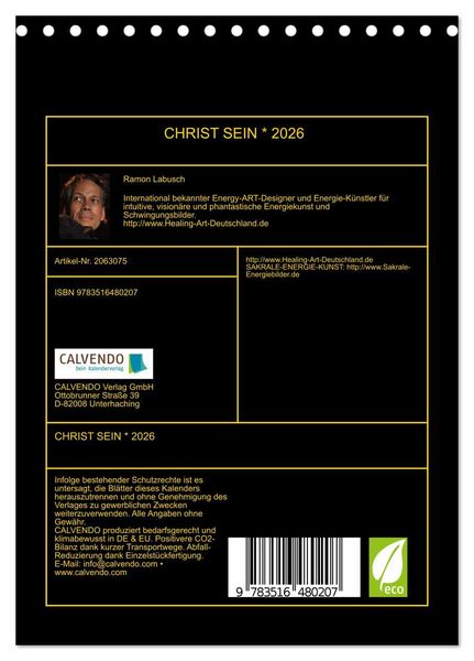 Produktbild: CHRIST SEIN * 2026 (Tischkalender 2026 DIN A5 hoch), CALVENDO Monatskalender