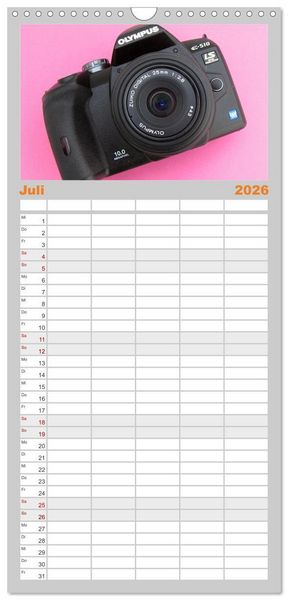 Produktbild: Familienplaner 2026 - Mein Kamerakalender mit 5 Spalten (Wandkalender, 21 x 45 cm) CALVENDO