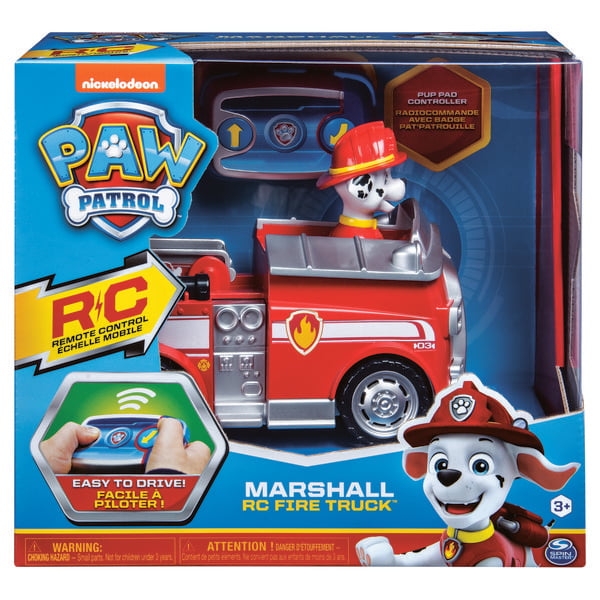 PAW Patrol Marshalls ferngesteuertes Feuerwehrauto mit Fernbedienung, Spielzeug für Kinder ab 3 Jahren, Batteriebetrieben