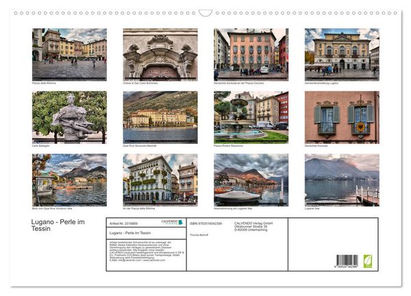 Produktbild: Lugano - Perle im Tessin (Wandkalender 2026 DIN A2 quer), CALVENDO Monatskalender