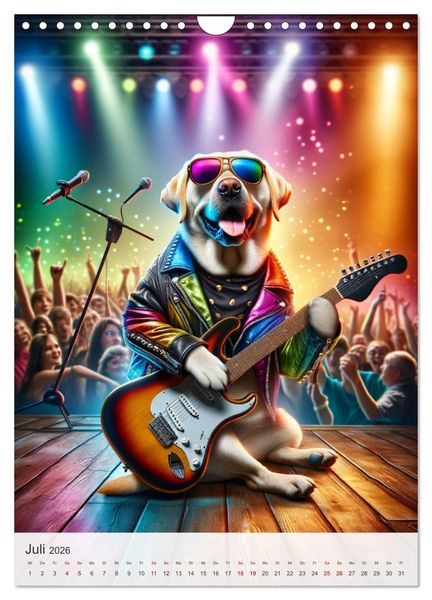 Produktbild: Rockstar Labbi (Wandkalender 2026 DIN A4 hoch), CALVENDO Monatskalender