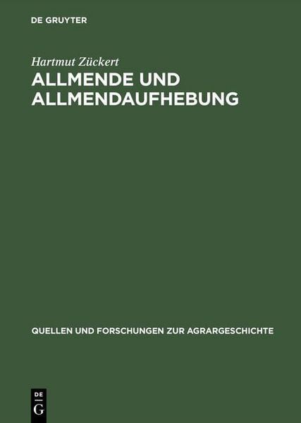 Produktbild: Allmende und Allmendaufhebung