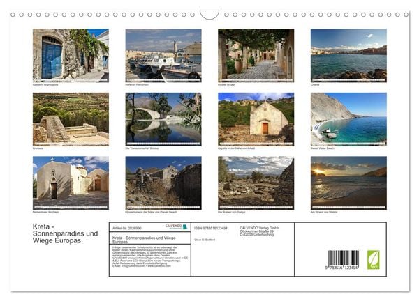 Produktbild: Kreta - Sonnenparadies und Wiege Europas (Wandkalender 2026 DIN A3 quer), CALVENDO Monatskalender