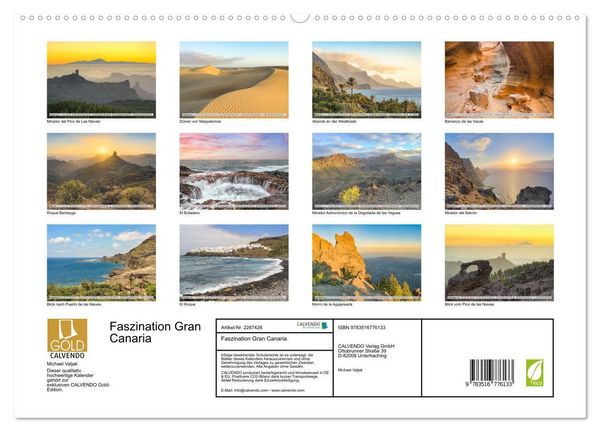 Produktbild: Faszination Gran Canaria (hochwertiger Premium Wandkalender 2027 DIN A2 quer), Kunstdruck in Hochglanz