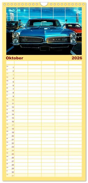Produktbild: Familienplaner 2026 - American Automobile mit 5 Spalten (Wandkalender, 21 x 45 cm) CALVENDO