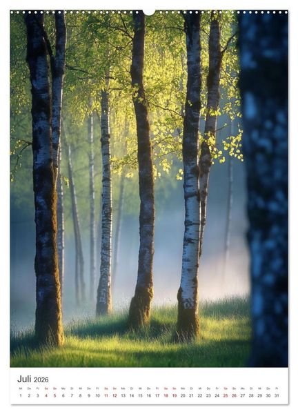 Produktbild: Im Herzen des Birkenwaldes (hochwertiger Premium Wandkalender 2026 DIN A2 hoch), Kunstdruck in Hochglanz