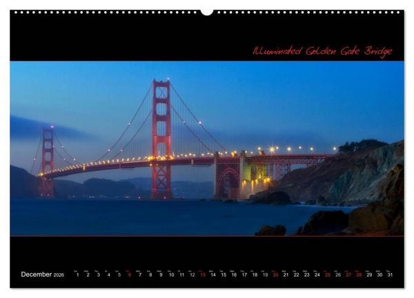 Produktbild: SAN FRANCISCO Panoramic Highlights (High Quality Premium Wall Calendar 2026 DIN A2 landscape),CALVENDO 12 Month Wall Calendar
