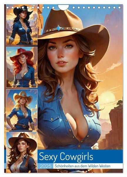 Sexy Cowgirls. Schönheiten aus dem Wilden Westen (Wandkalender 2025 DIN A4 hoch), CALVENDO Monatskalender