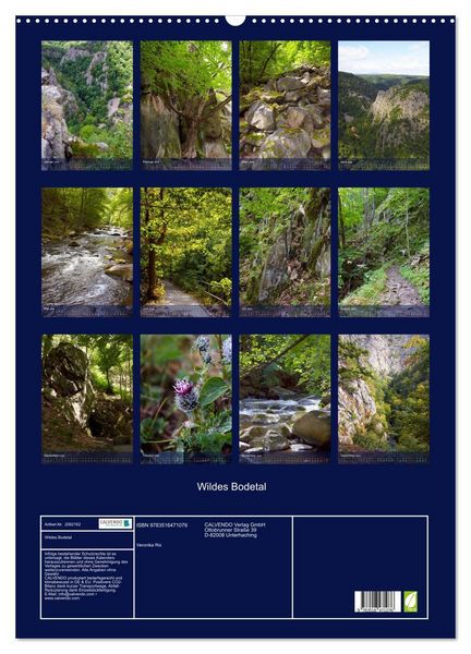 Produktbild: Wildes Bodetal (Wandkalender 2026 DIN A2 hoch), CALVENDO Monatskalender