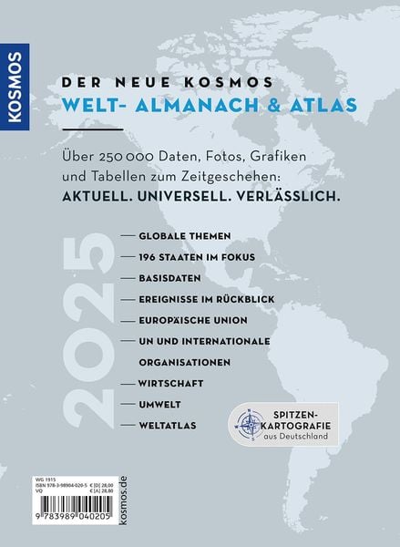 Produktbild: Der neue Kosmos Welt-Almanach & Atlas 2025