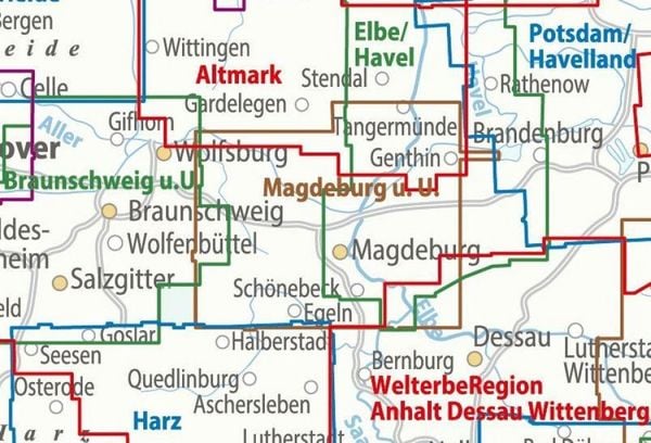 Produktbild: BVA ADFC Regionalkarte Magdeburg & Umgebung 1:75.000