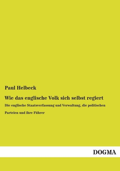 Produktbild: Wie das englische Volk sich selbst regiert