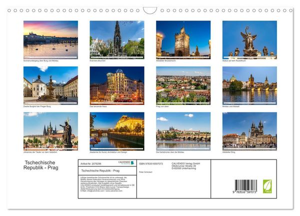 Produktbild: Tschechische Republik - Prag (Wandkalender 2026 DIN A3 quer), CALVENDO Monatskalender