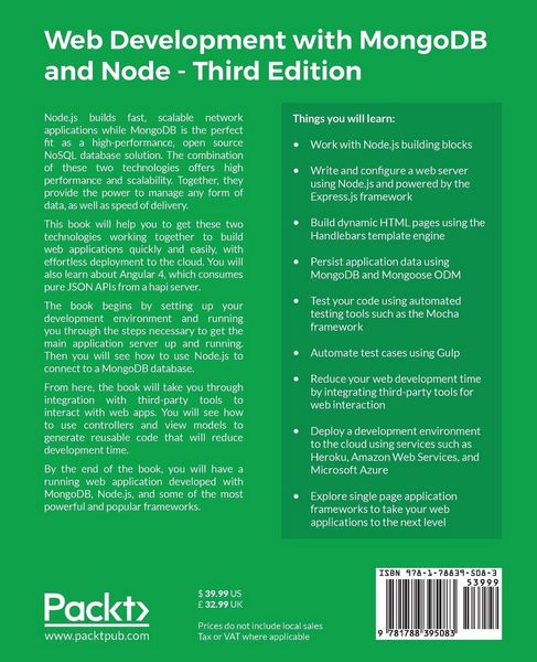 Produktbild: Web Development with MongoDB and Node - Third Edition
