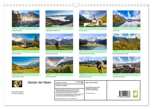 Produktbild: Zauber der Alpen (Wandkalender 2026 DIN A3 quer), CALVENDO Monatskalender