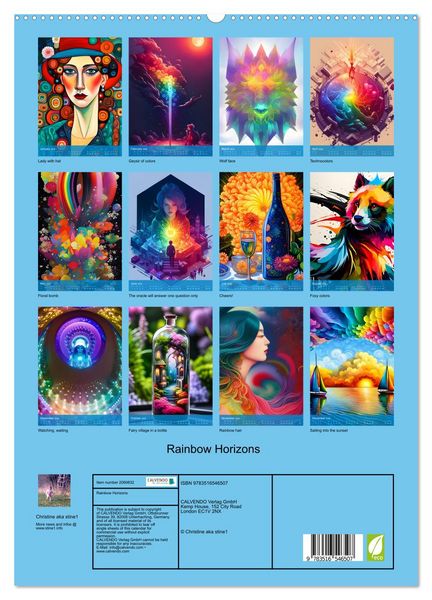 Produktbild: Rainbow Horizons (High Quality Premium Wall Calendar 2026 DIN A2 portrait),CALVENDO 12 Month Wall Calendar