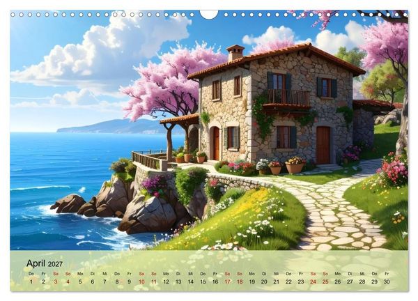 Produktbild: Romantische italienische H&auml;user am Meer (Wandkalender 2027 DIN A3 quer), CALVENDO Monatskalender