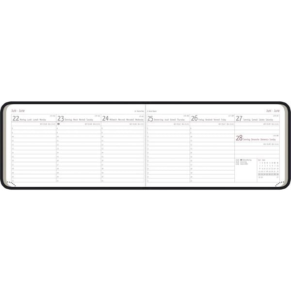 Produktbild: Timer TO GO Tucson schwarz 2026 - Büro-Kalender 15x9 cm - 1 Woche 2 Seiten - Quer-Timer - Alpha Edition
