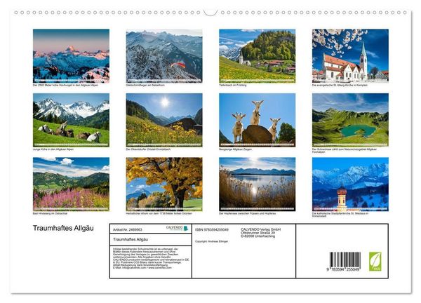 Produktbild: Traumhaftes Allg&auml;u (hochwertiger Premium Wandkalender 2027 DIN A2 quer), Kunstdruck in Hochglanz