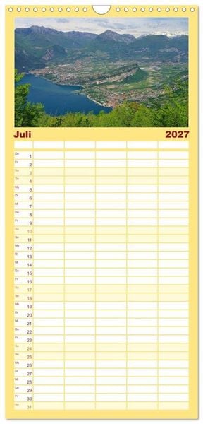 Produktbild: Familienplaner 2027 - Gardasee mit 5 Spalten (Wandkalender, 21 x 45 cm) CALVENDO