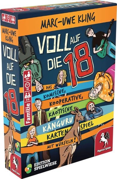 Pegasus 18345G - Voll auf die 18, Das Känguru-Kartenspiel, Edition Spielwiese