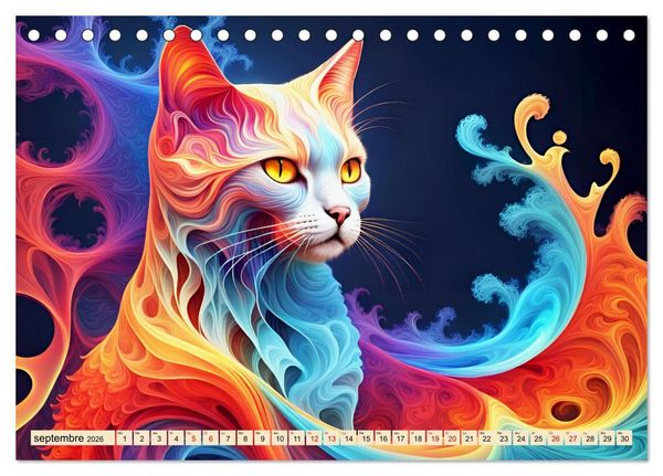 Produktbild: Les fractales animales (Calendrier de bureau 2026 DIN A5 vertical), CALVENDO calendrier mensuel