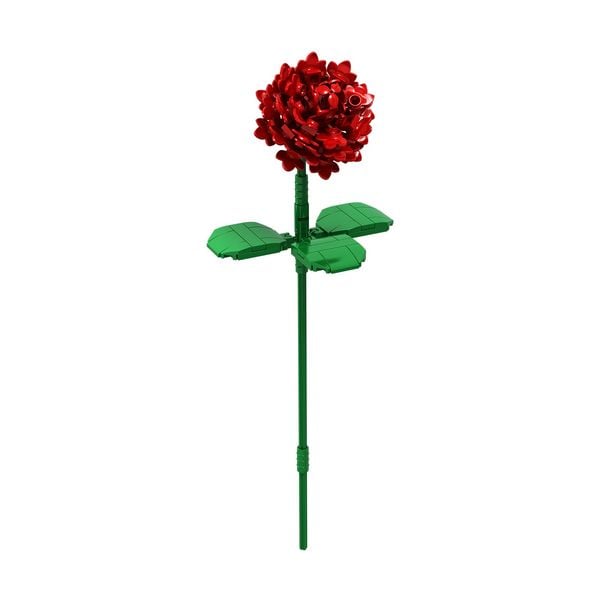 Produktbild: BRIXIES 222144 - Rose rot, 3D Konstruktionsbausatz, ca. 115 Teile