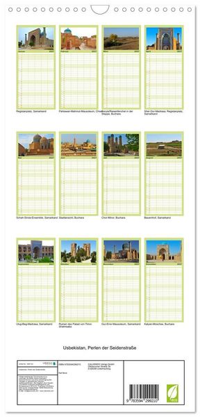 Produktbild: Familienplaner 2027 - Usbekistan, Perlen der Seidenstra&szlig;e mit 5 Spalten (Wandkalender, 21 x 45 cm) CALVENDO