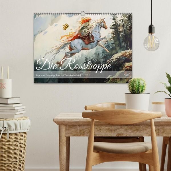 Produktbild: Die Rosstrappe - Sage vom Felsen im Harz bei Thale im Bodetal (Wandkalender 2026 DIN A3 quer), CALVENDO Monatskalender