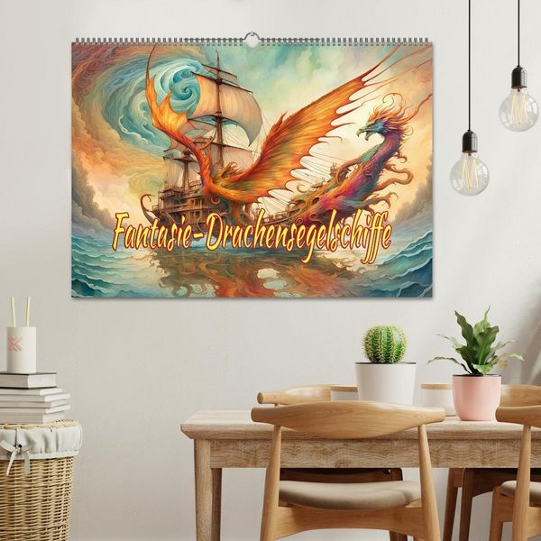 Produktbild: Fantasie-Drachensegelschiffe (Wandkalender 2026 DIN A2 quer), CALVENDO Monatskalender