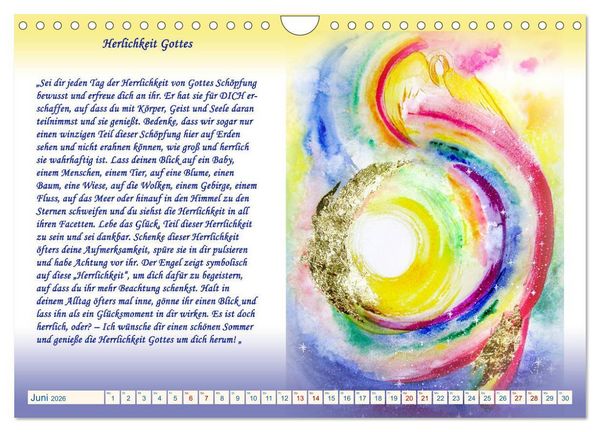Produktbild: Engelbilder mit Botschaften f&uuml;r die Seele (Wandkalender 2026 DIN A4 quer), CALVENDO Monatskalender