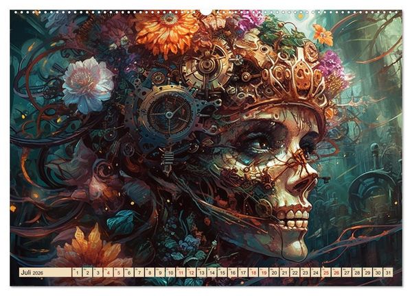 Produktbild: Floraler Steampunk (hochwertiger Premium Wandkalender 2026 DIN A2 quer), Kunstdruck in Hochglanz
