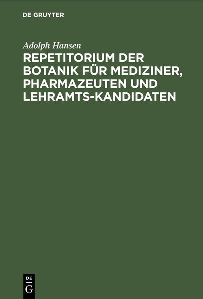 Produktbild: Repetitorium der Botanik f&uuml;r Mediziner, Pharmazeuten und Lehramts-Kandidaten