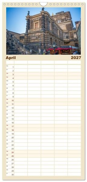 Produktbild: Familienplaner 2027 - Dresden - Sachsens Perle an der Elbe mit 5 Spalten (Wandkalender, 21 x 45 cm) CALVENDO