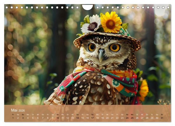 Produktbild: Waldtiere mit Stil. Tierische Trendsetter in der Natur (Wandkalender 2026 DIN A4 quer), CALVENDO Monatskalender