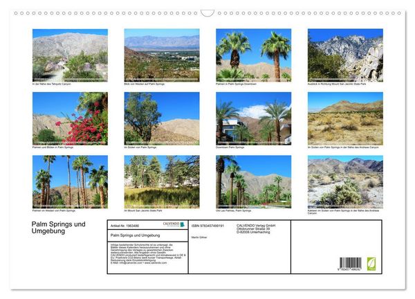Produktbild: Palm Springs und Umgebung (Wandkalender 2026 DIN A2 quer), CALVENDO Monatskalender